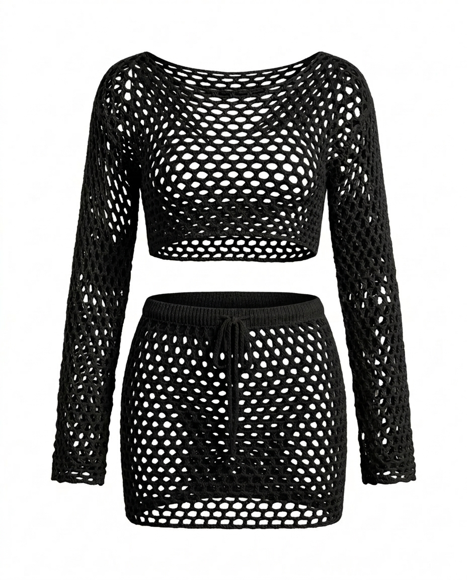 SET TEJIDO ISLAS COVER Y FALDA