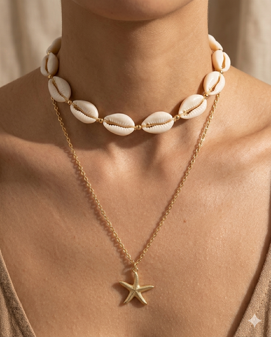 SET COLLAR CONCHAS x2
