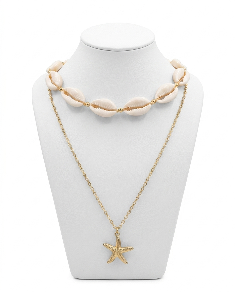 SET COLLAR CONCHAS x2